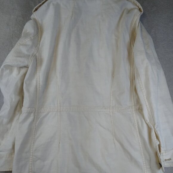 Free People Not Your Brothers Surplus Jacket Womens Large Full Zip Button Ivory - Picture 9 of 9